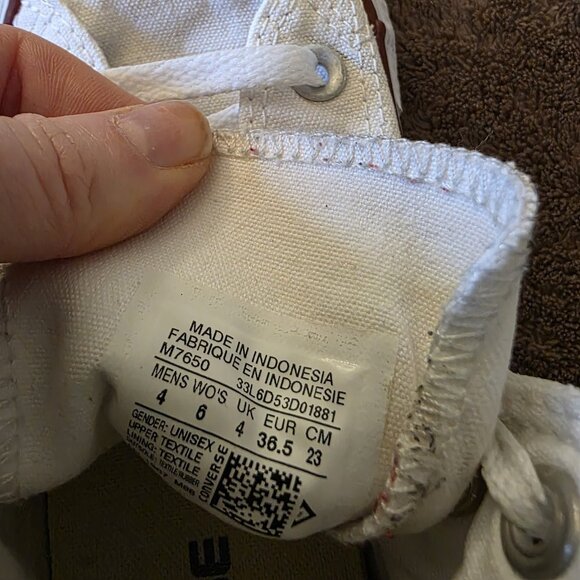 Converse Chuck Taylor All Star High Top Sneakers White Canvas Women’s 6 Men’s 4 - Picture 4 of 13